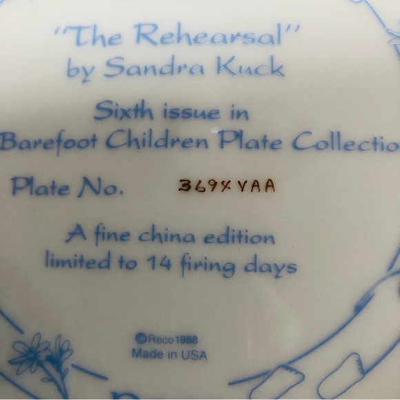 Sandra Kuck Collectors Plate “The Rehearsal” Ballet Piano Vintage 1988 - Picture 6 of 9